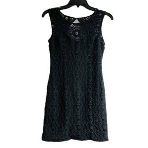 As U Wish size small black lace sleeveless dress with keyhole back